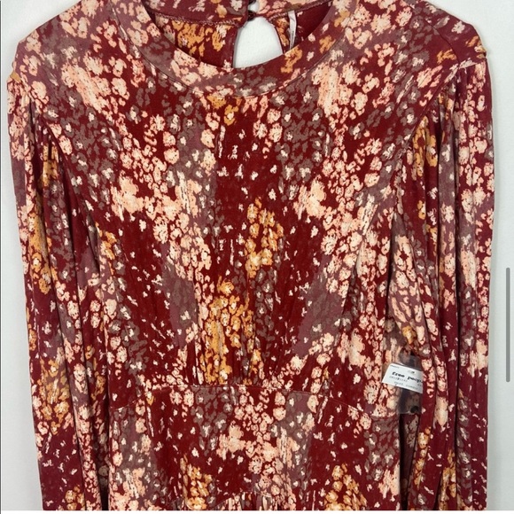 Free People Heartbeats Red Mini Dress Rust Boho - Picture 8 of 14